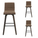 Vienna - 39.5" Swivel Bar Height Square Back Wood Bar Stool With Faux Leather Seat