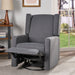 Landau - Contemporary Fabric Upholstered Swivel Recliner - Charcoal