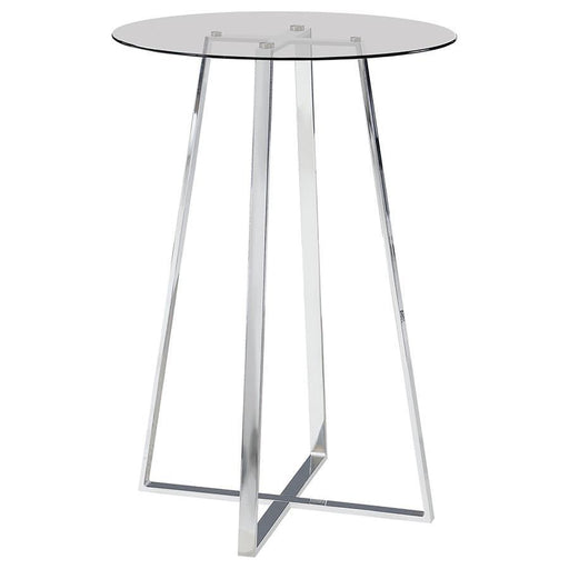 Zanella - Glass Top Bar Table - Chrome Sacramento Furniture Store Furniture store in Sacramento