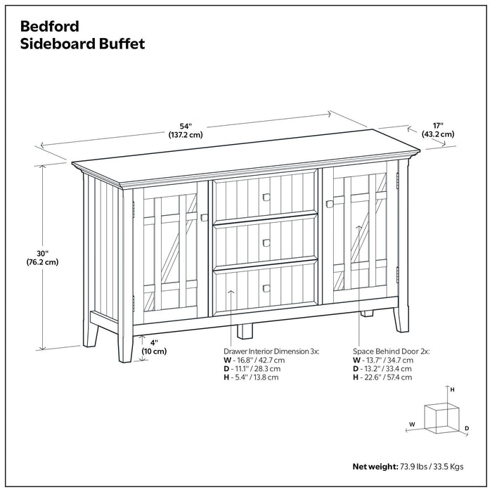 Bedford - Sideboard Buffet - White