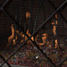 Minimalist Single Panel Iron Fireplace Screen With Diamond Design - Black
