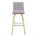 Vienna - Modern Swivel Bar Height Stool - Patterned Oak Wood Frame