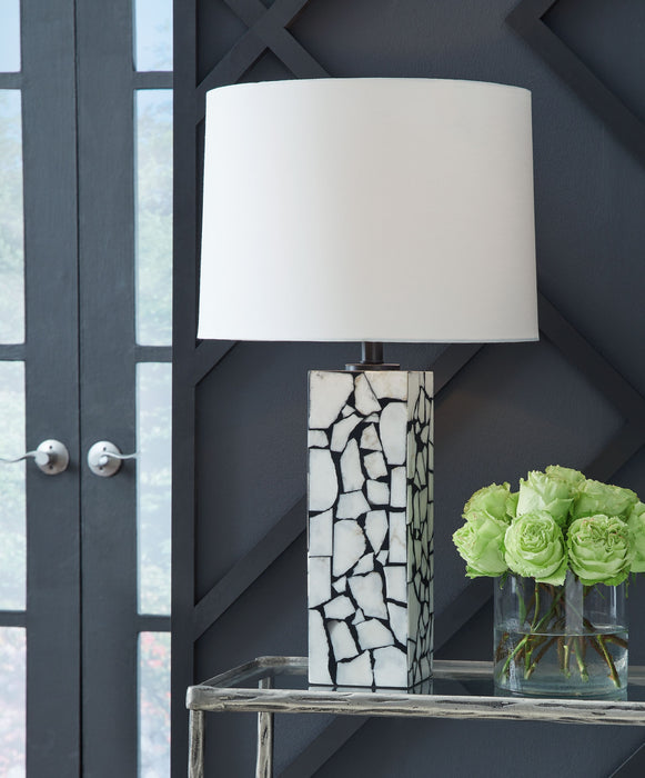 Macaria - White / Black - Marble Table Lamp Sacramento Furniture Store Furniture store in Sacramento