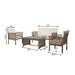 4 Piece Set Outdoor Chat Set With Water Resistant Cushions