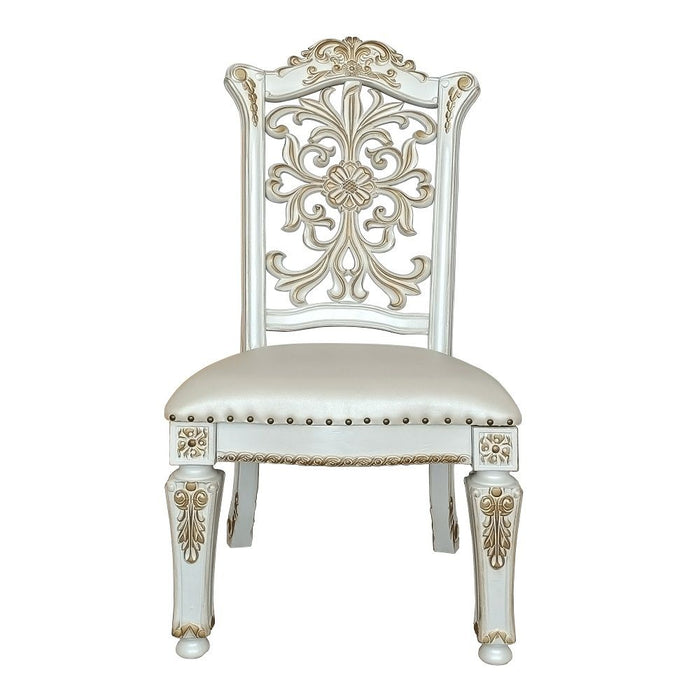 Vendome - 48" Side Chair Set of 2) - Synthetic Leather & Antique Pearl