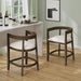 Modern Rubberwood Counter Stool Set With Upholstered Seats