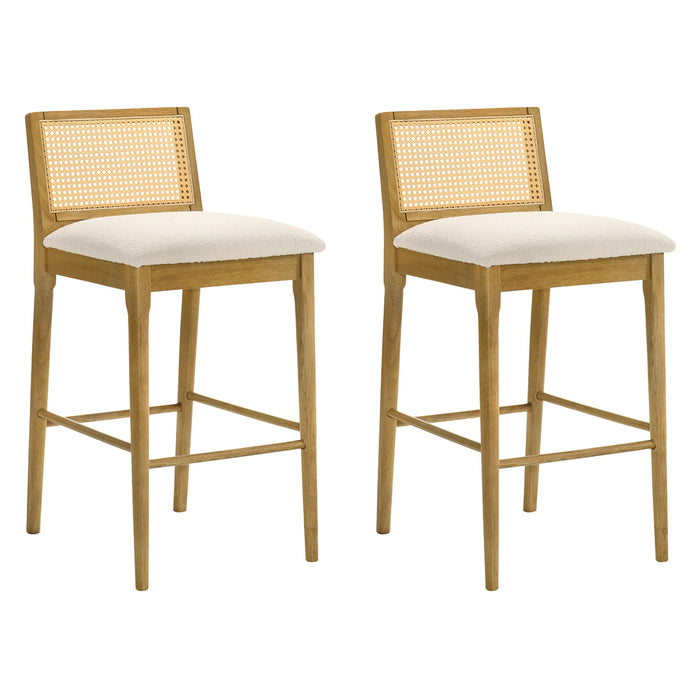 Tobias - Coastal Modern Wood Bar Height Kitchen Bar Stool