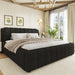 Upholstered Platform Bed With Stitching Details