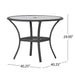 Bistro Table With Iron Frame And Glass Top - Gray