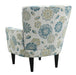 Floral Accent Chair - Blue - Wood