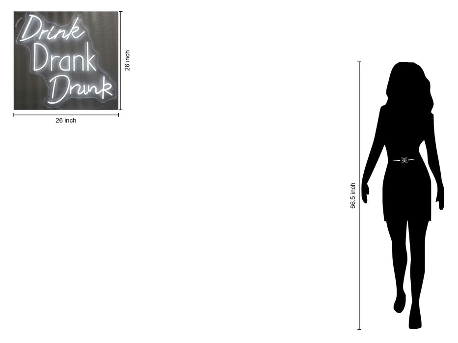 Neon Drink Drank Drunk - White