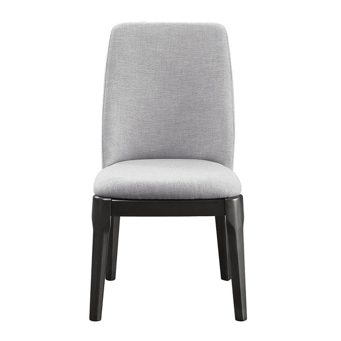 Madan - Side Chair Set of 2) - Light Gray Linen & Gray Oak