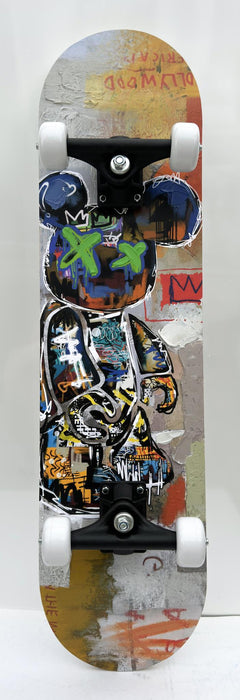 Skateboard - Graffiti Bear White - Gray