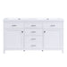 Double Sink Bathroom Vanity With Top, Soft Closing Doors & Drawers, Tip Out Drawer, 2 Cabinet Doors, Adjustable Shelf - White