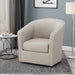 Modern Upholstered Swivel Club Chair With Nailhead Trim