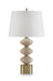 Wardthrone - Poly Table Lamp - Beige / Gold Finish