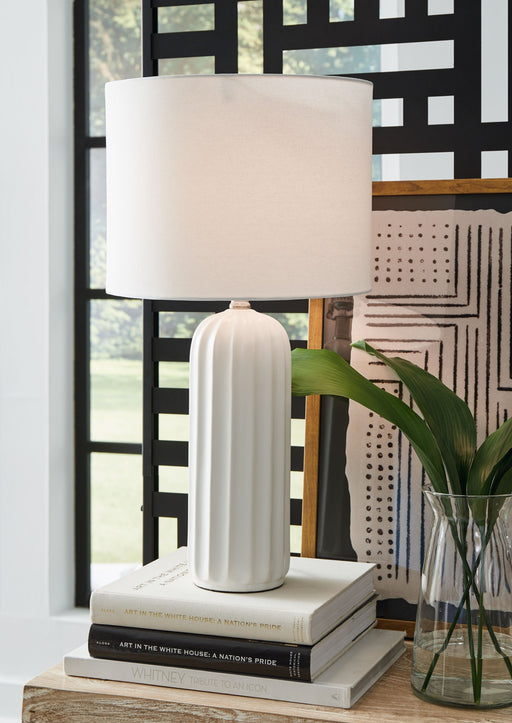 Clarkland - White - Ceramic Table Lamp (Set of 2) Sacramento Furniture Store Furniture store in Sacramento