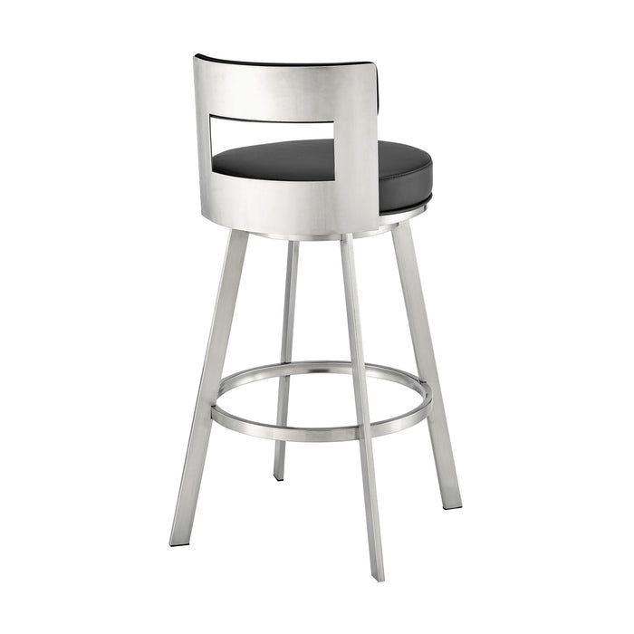 Flynn - Swivel Bar Stool - Brushed Steel