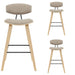 Fox - Bar Height Curved Back Wood Bar Stool With Faux Leather Seat