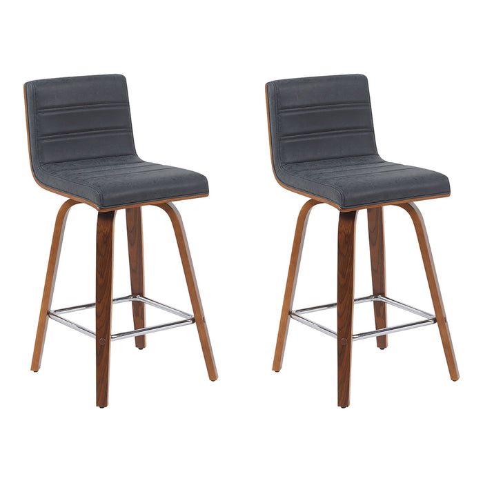 Vienna - Modern Counter Height Swivel Bar Stool - Walnut Finished Wood Frame
