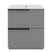 Fluted Bathroom Vanity With Ceramic Sink, Freestanding Cabinet