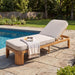Outdoor Chaise Lounge With Cushion, 5 Position Adjustable Backrest