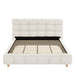 Pula - Queen Platform Bed With Upholstered Headboard, Slat Support, No Box Spring Needed - Ivory