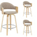 Daxton - Swivel Counter Height Round Back Wood Bar Stool With Faux Leather Seat