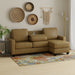 2 Piece Sofa With Chaise, Comfortable Seating For 3, Tapered Feet, USB Charging Console - Brown