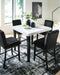 Mervannie - 5 Pc. - Counter Height Dining Table And 4 Barstools - Gray / Black