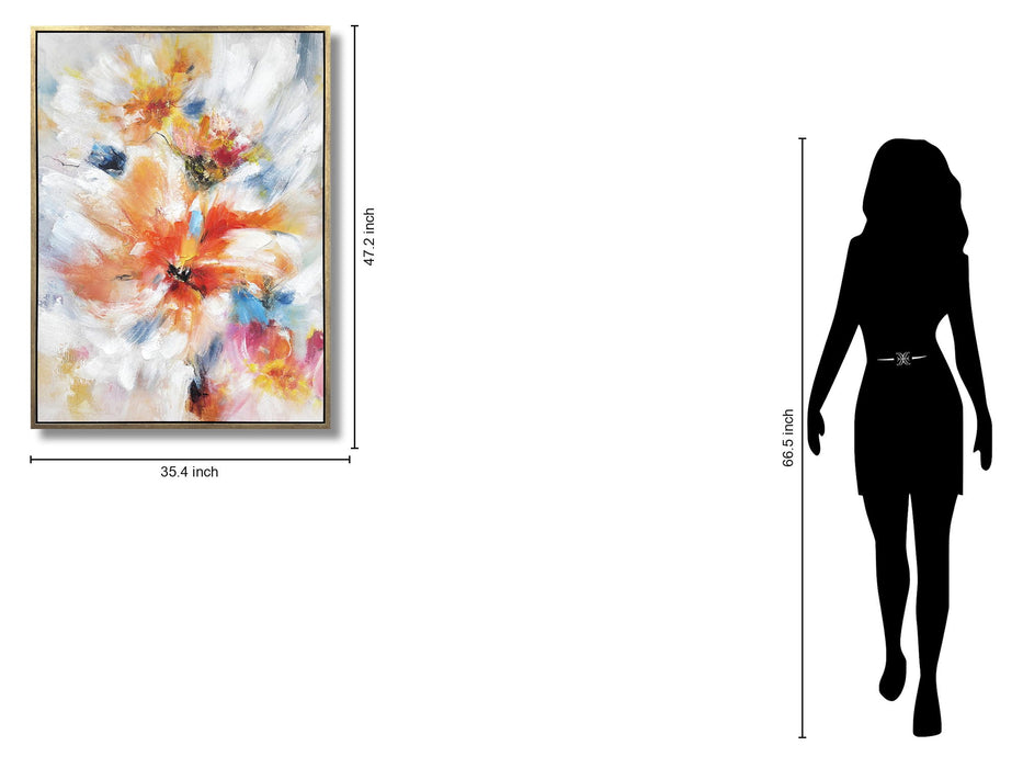 Radiant Petal Dance - 35" x 47" Framed Wall Art