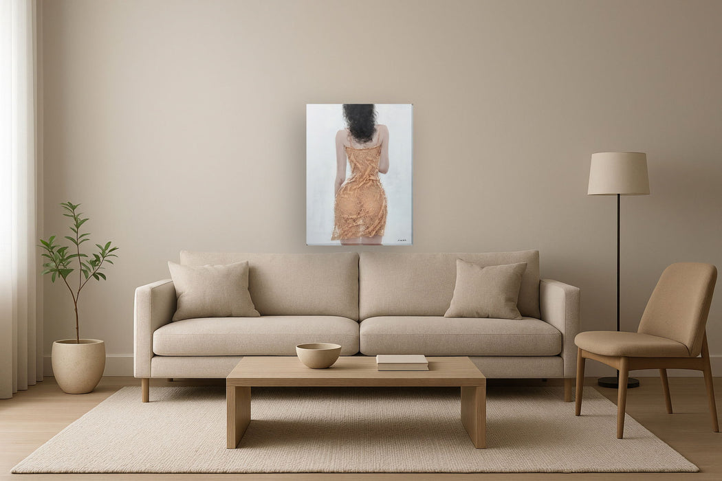 Golden Lace Backview - 40" x 30" Framed Wall Art