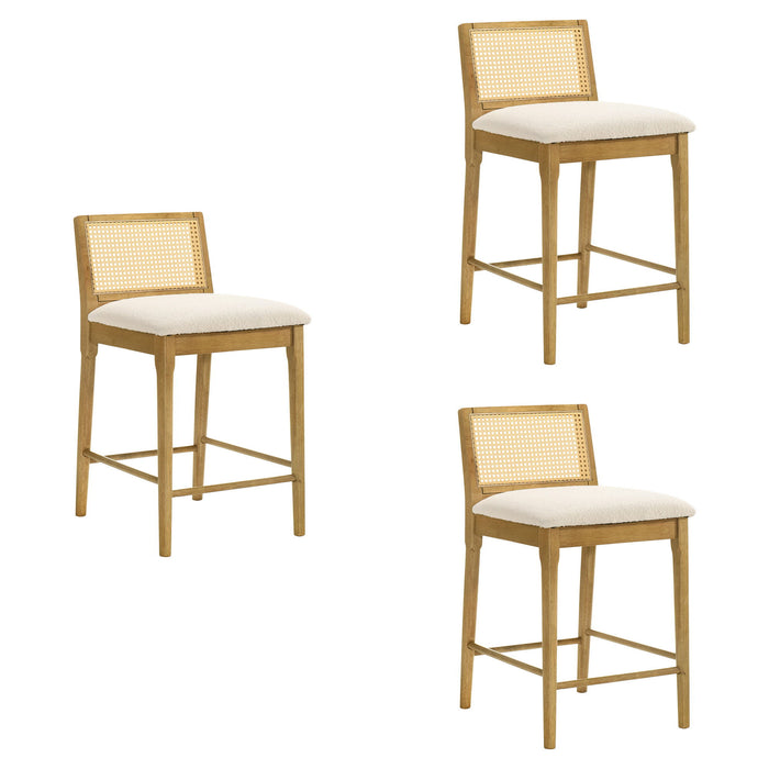 Tobias - Coastal Modern Wood Counter Height Kitchen Bar Stool