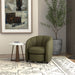 Barrel Chair With Nesting Ottoman - Forest Green