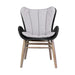 Fanny - Outdoor Patio Dining Chair - Light Eucalyptus Wood And Charcoal Rope