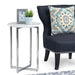 Marsden - Side Table With Polished Base - White / Silver