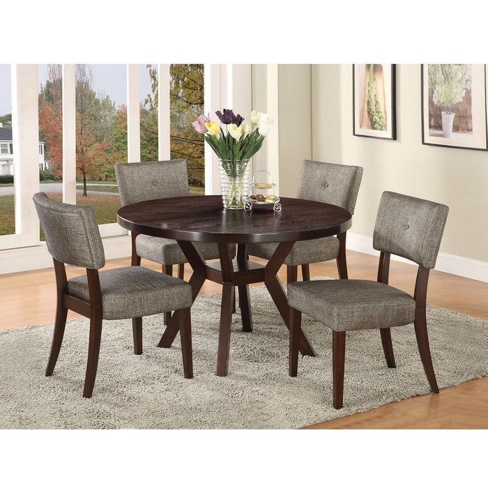 Drake - Side Chair Set of 2) - Gray Fabric & Espresso