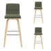 Vienna - 39.5" Swivel Bar Height Square Back Wood Bar Stool With Faux Leather Seat