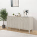 Wood Sideboard With Adjustable Shelves And Storage Cabinet - White Washed
