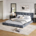 Upholstered Platform Bed Frame With Tufted Headboard
