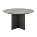 Ciela - Outdoor Round Sintered Stone Dining Table With Sculptural Cross Aluminum Base - Dark Bronze