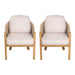 Grotta - Outdoor Dining Arm Chair (Set of 2) - Teak / Beige