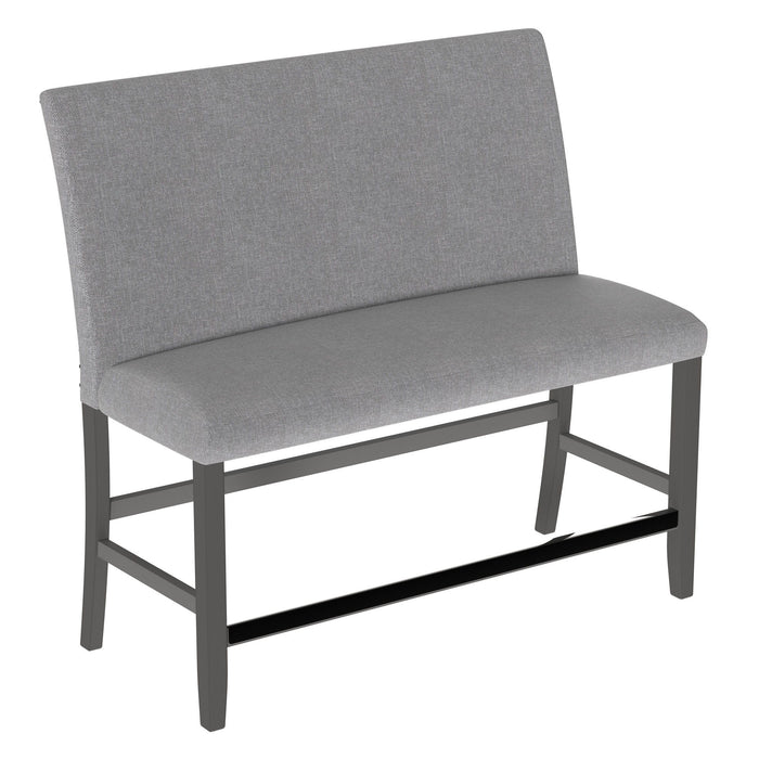 Upholstered Bench With Back - Gray