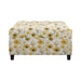 Floral Storage Ottoman - Yellow