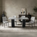 Leander - Dining Table With Ceramic Top - Gray & Black