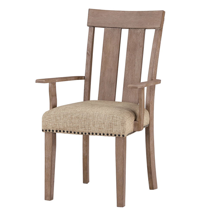 Nathaniel - Arm Chair Set of 2) - Fabric & Maple