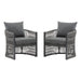 Modern Curved Aluminum Lounge Chair With Stylish Rope Weave Design And Cushioned Comfort For Outdoor