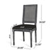 French Country Dining Chair With Rectangular Cane Backrest And Smooth Upholstered Seating
