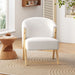 Modern Accent Chair With Polyester Upholstery And Minimalist Lounge Chair For Living Room, Bedroom, Or Office - White