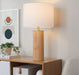 Cylinder - Ash Contemporary Table Lamp - Ash / Antique Brass / White